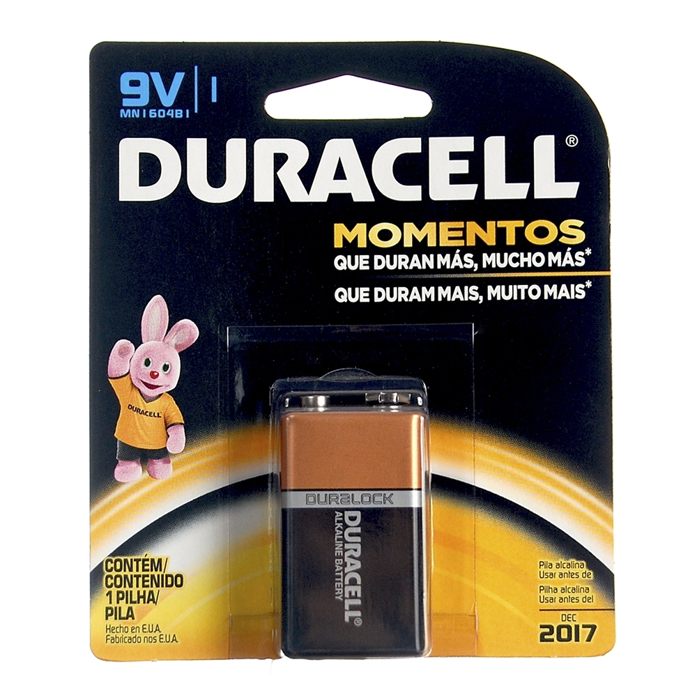 BATTERIA DURACELL PLUS POWER DURALOCK TRANSISTOR 9V PILA ALCALINA MN1604 6LF22